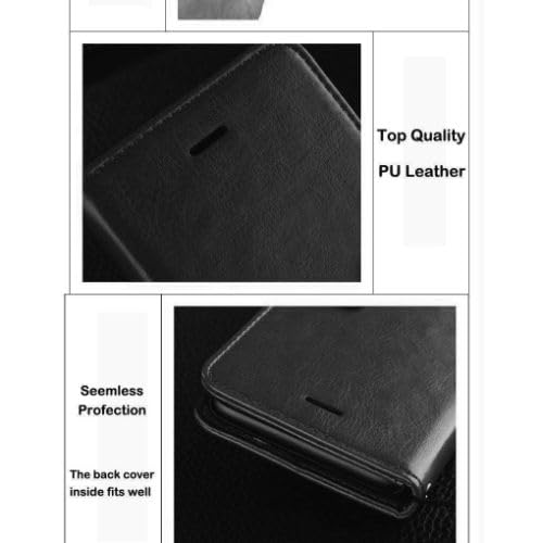 Image of ClickCase for Motorola Moto G05 Vintage Series Leather Wallet Flip Case Kick Stand with Magnetic Closure Flip Cover for Motorola Moto G05 (Matte Black)
