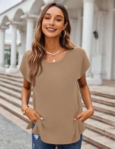 Image of Zeagoo Sweater Vest Women Crew Neck Loose Fit Knit Lightweight T Shirts Pullover Casual Summer Outfits