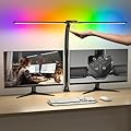 Radlfut Double Swing Arm Desk Lamp - Led Desk Lamp with Clamp?24W Ultra Bright Auto Dimming Desk Light with RGB Atmosphere Lighting, Multi-Angle Adjustment, Touch Control Table Lamp