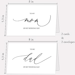 Nchigedy Set of 2 Wedding Day Card for My Parents, To Dad And Mom On My Wedding Day Card, Wedding Day Card Set for Mom And Dad Nchigedy Set of 2 Wedding Day Card for My Parents To Dad And Mom On My Wedding Day Card Wedding Day Card Set for Mom And Dad