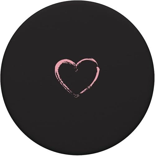 Miniatura 3 de PopSockets PopGrip estándar de corazón rosa negro