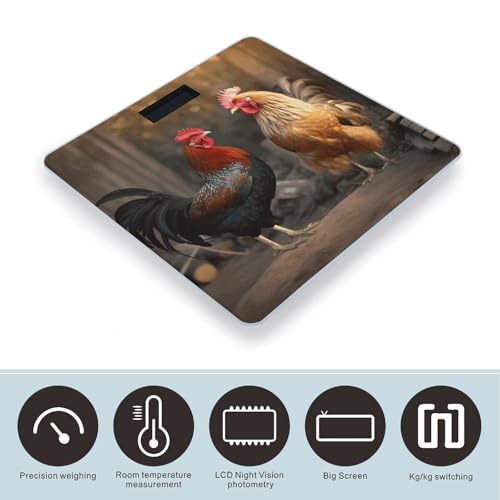 Báscula digital para baño Rooster y Chicken precisa hasta 180 kg miniatura 3