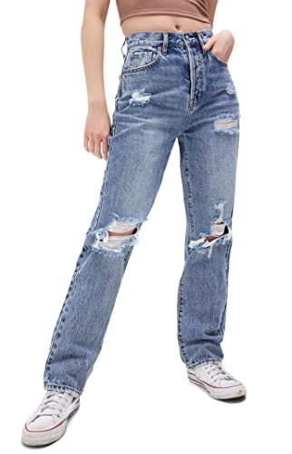 Pacsun Women's Eco Medium Blue Distressed Dad Jeans Size 24 #TOP7