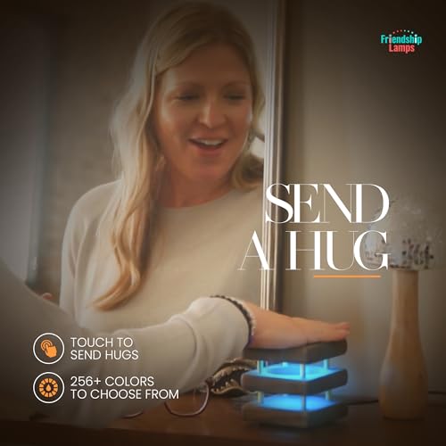 Friendship Lamp® by Filimin Set of 2 Long Distance Touch Lamps – WiFi Connected, Long Distance Gifts, Touch Activated Table Lamp, Long Distance Friendship Gifts, LED Light - Mini Mid Kona/Gold