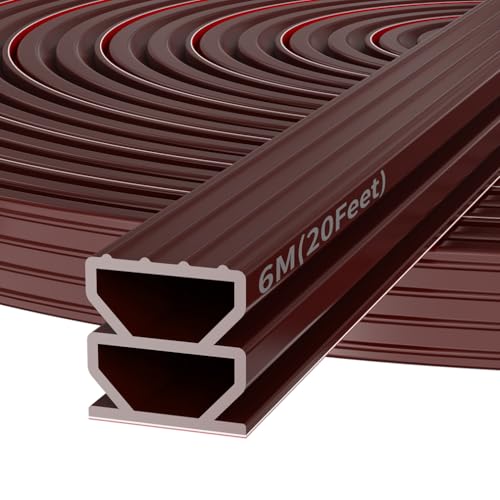 Cinta de sellado autoadhesiva para puerta, junta de goma para ventanas, junta de goma para puerta, 1 cm x 6 m, color marrón