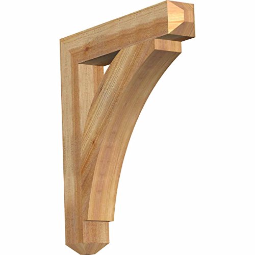 Ekena Millwork BKT04X24X28THR04RWR Thorton Craftsman Rough Sawn Bracket, 4" Width x 24" Depth x 28" Height, Western Red Cedar