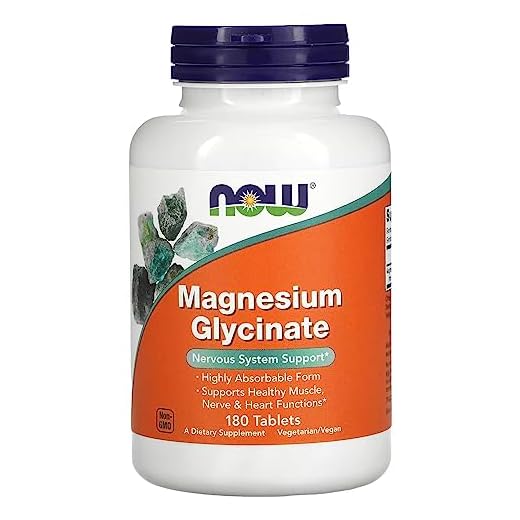 NOW Foods - Glicinato de Magnésio 200 mg - 180 comprimidos