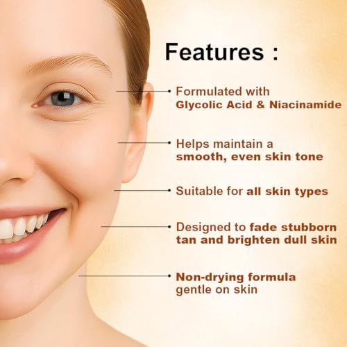 Image of Freeskin De Tan Face Wash with Glycolic & Niacinamide | Tan Removal | Non-Drying Formula | Brightens & Evens Skin Tone | 100ml