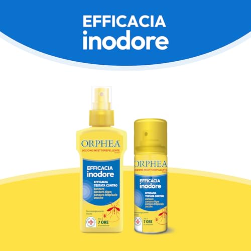 Orphea, Lozione Inodore Insettorepellente, Protegge Dalle Punture Di Zanzare e Zanzara Tigre, Zanzara Tropicale e Zecche, Formula Inodore, Efficacia Fino a 6 Ore, 100ml - Immagine 1