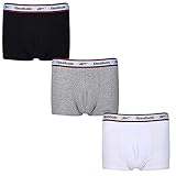 Reebok Herren, Barlow, 3 Stück, Badehose, Schwarz/Weiß/Grau meliert, M (3er Pack)