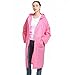 LvDD Raincoat Durable EVA Rain Cape Unisex Men Women Rain Poncho with Hat Hood for Outdoor Travel, 48" Length, Pink