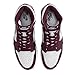 Nike Women's WMNS Air Jordan 1 Mid Trainers, Bordeaux White Metallic Silver, 9 Men
