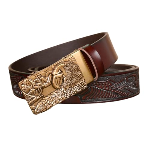 Ceinture en cuir gaufré pour homme de qualité avec boucle Eagle Mountain