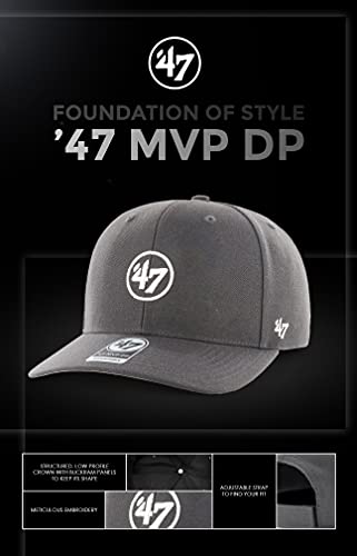 Foto von '47 MLB Los Angeles Dodgers Cold Zone MVP DP Unisex-Baseballkappe, Verstellbar, Hochwertiges Design, Black Logo, Black