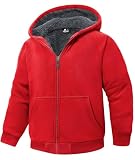 JACKETOWN Hoodie for Boys Fleece Jacket Zip Up Sherpa Lined Hooded Sweatshirts with Two Pockets 6-15 Years Old