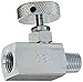 PIC Gauge NVS-CS-1/4-GS180-MXF Carbon Steel Small Body Straight Needle Valve with Round Handle (Gas), 1/4" Male NPT x 1/4" Female NPT Connection Size, 6000 psi Pressure