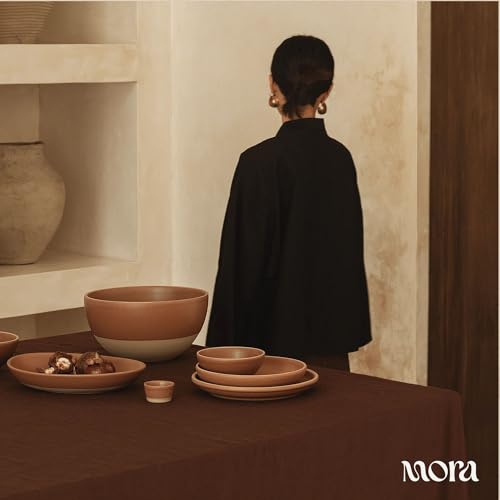 MORA Large Plates Set of 4, 10.5 inch Ceramic Pottery Dinner Plates - Microwave, Oven and Dishwasher Safe - Terracotta by MORA CERAMICS HIT PAUSE - Used condition - Image 5