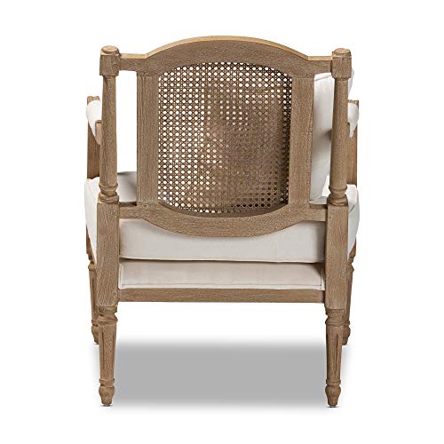 Baxton Studio Chairs, One Size, Ivory/Oak #TOP4