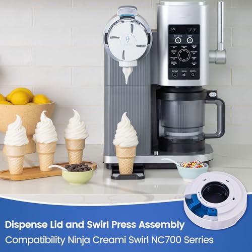Image of Dispense Lid and Swirl Press Assembly Compatible with Ninja Swirl Soft Serve Maker,Swirl Dispense Lid Replacement for NC700 NC701 Series