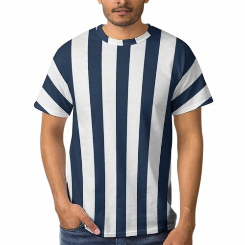 Tee Shirt Manches Courtes à Rayures Bleues Idéal pour l'Été