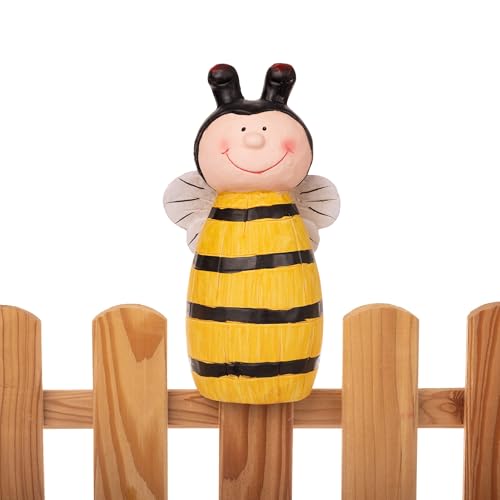 Annastore Zaunfigur Biene Bella Keramik H 23 cm Zaunhocker Gartendeko