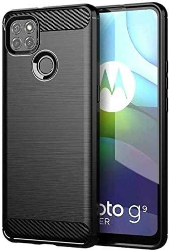 Image of Hybrid Carbon Fiber Back Case for Moto G9 Power (Black)