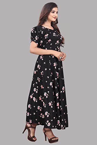 Image of FLARED ALINE MAXI DRESS WITH FLORAL PRINT FOR WOMEN