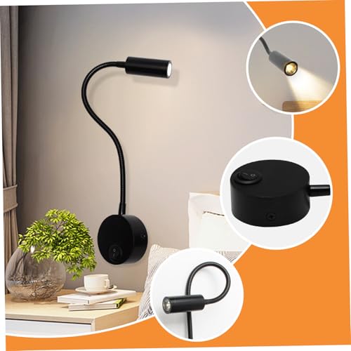 2 luces LED de lectura de 3W con cuello de cisne flexible y enchufe para cabecero de cama 7