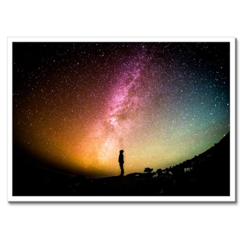 Poster Voie lactée cadre noir 70x50 cm grand tableau galaxie espace