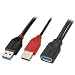 Produktbild Lindy USB 3.0 Dual Power Kabel Typ A/A F/M 0.5m