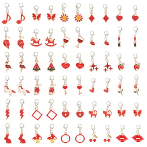Pendentifs en émail rouge avec fermoir à clip pour réparer et personnaliser facilement vos bijoux