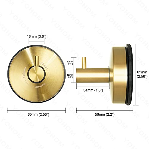 Image of YOHOM Suction Cup Hooks for Shower Gold Towel Holder Stainless Steel Vacuum Bathroom Shower Hook Suction Washcloth Hanger Kitchen Towel Rack for Robe Loofah Wreath Glass Door Window Wall Brushed 4Pcs