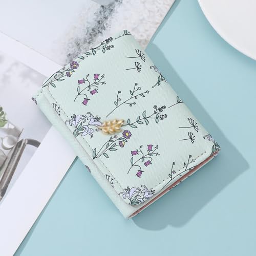 Women's Fashion Tri-fold Printed Short Wallet Multifunctional Small and Fresh Coin Purse Best Gift for Friends