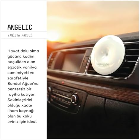 VAVANA Spin Araba Klima Kokusu - Vanilya Paçuli Aromalı Oto Kokusu | BPA & Sıvı İçermez | 90 Gün Etkili Araç Kokusu (ANGELIC) - Görsel 2