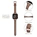 TOYOUTHS Leather Strap Compatible with Fitbit Versa/Versa 2 Bands Women Men Slim Genuine Leather Wristbands Replacement for Versa Lite Edition/Versa SE Accessorie Pink (Gray+Rose Gold Buckle)