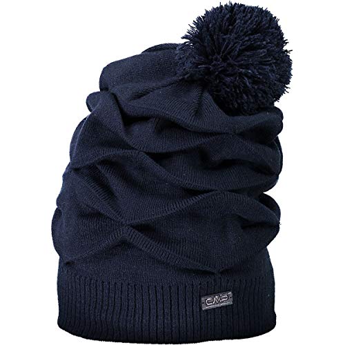 CMP Damen Mütze Pom, Beanie, Damen, Beanie-Mütze, 5505010, Schwarz Blau, Unisex