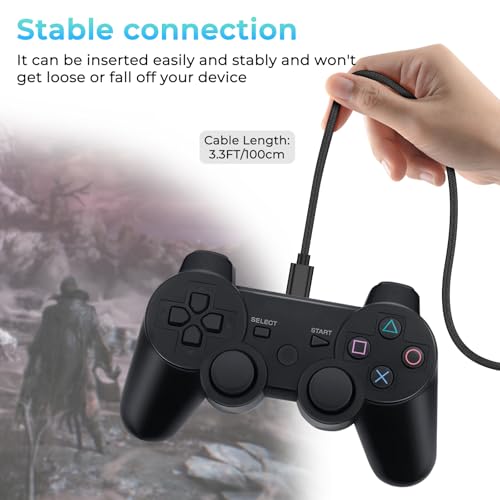2-Pack 3.3FT Micro USB Cable,Nylon Braided Charging Cable Compatible for PS4 Controller, PS4 Slim/Pro, Xbox One S/X Controller,Razer Gaming Pads, Android Smartphones
