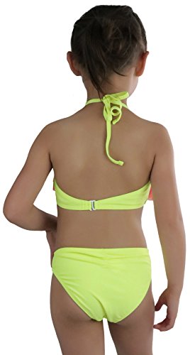 Image of ToBeInStyle Girls' Two Piece Halter Top Flowy Mesh Bikini & Bikini Bottoms