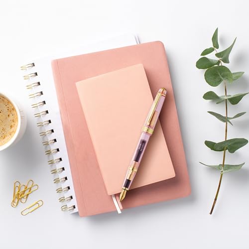 Image of Cross Bailey Light Luxury Fountain Pen in Translucent Pink Sapphire Resin, Designed with an Extra-Fine Precision Nib for Effortless Writing Comfort