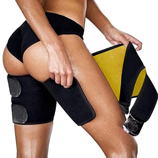 Thigh Trimmer, 2-Pack Thigh Wrap for Maximum Sweat and Enhanced Activeness - For Male & Female Black