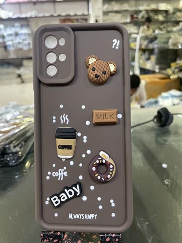 Image of Bintage Ball Bear| Donut| Milk Cake| Baby| Coffee Rubber Case Full Body & Camera Protection Back Cover Compatible for Motorola Moto G22 4G - Brown