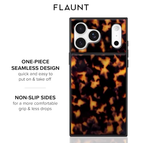 FLAUNT Official Square iPhone 18 Pro Case -Tortoise Shell w/Black Sides - image 8