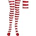 Red & White Candy Stripe Tights - Fits Women (1 Count) - Perfect for Festive & Fun Occasions