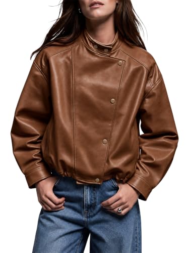 Women's Oversized Faux Leather Jacket