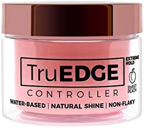 TruEDGE Controller Extreme Hold Water-Based Pomade - Ntaural Shine & Non-Flaky Scented Edge Control - Perfect for Hair-Braiding (Sweet Peach)