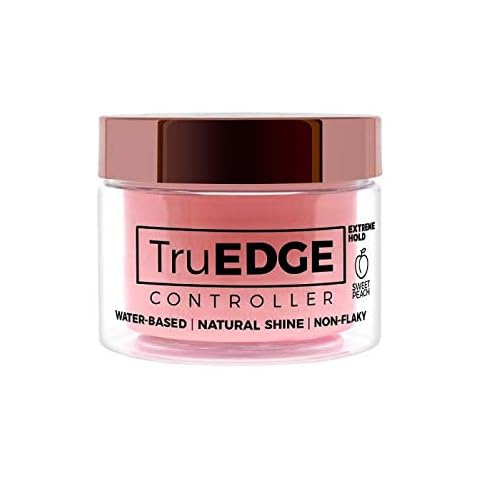 TruEDGE Controller Extreme Hold Water-Based Pomade - Ntaural Shine & Non-Flaky Scented Edge Control - Perfect for Hair-Braiding (Sweet Peach) Cover