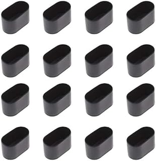 16Pcs Oval Table Chair Leg Tip, Flexible Rubber Like Cover Anti-scratch Furniture Floor - 40x20mm (Black)