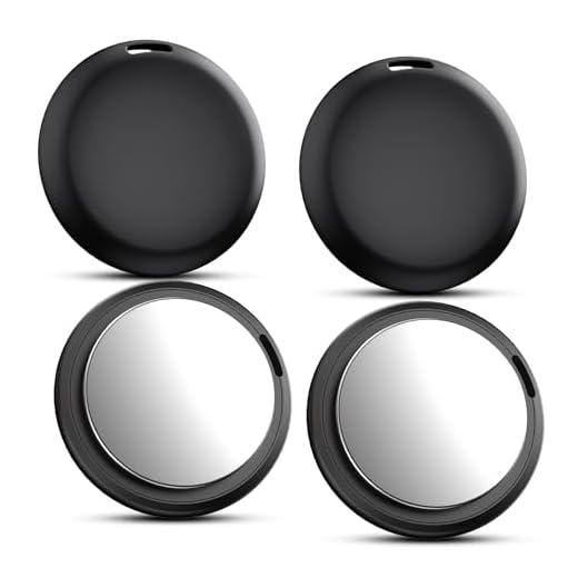 ZOOBELIO Air Tracker Tags 4 Pack - Bluetooth Wallet Tracker, Keys Finder Work with Apple Find My (iOS Only), Smart Item Locator Tags for Luggage, Backpack, Phone (Black)
