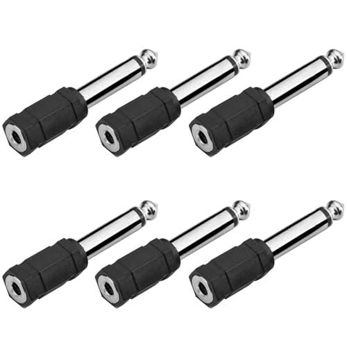 Adattatore Jack Adattatore Da 3.5 Mm A 6.35 Mm Jack Stereo Convertitore Oro 1 4 Pollice Per - Foto 5