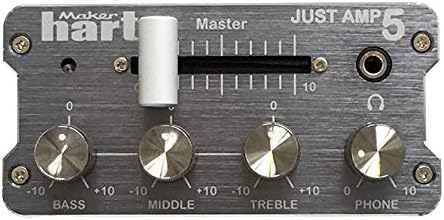 Maker Hart Just Amp 5 - Compact Integrated Amplifier with Phono Preamp, 3-Band Active EQ, Send/Return Effects Loop - Mic Stand Mount for UK